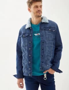 Campera Taverniti Hombre Jean - Denim Casual- revestida.
